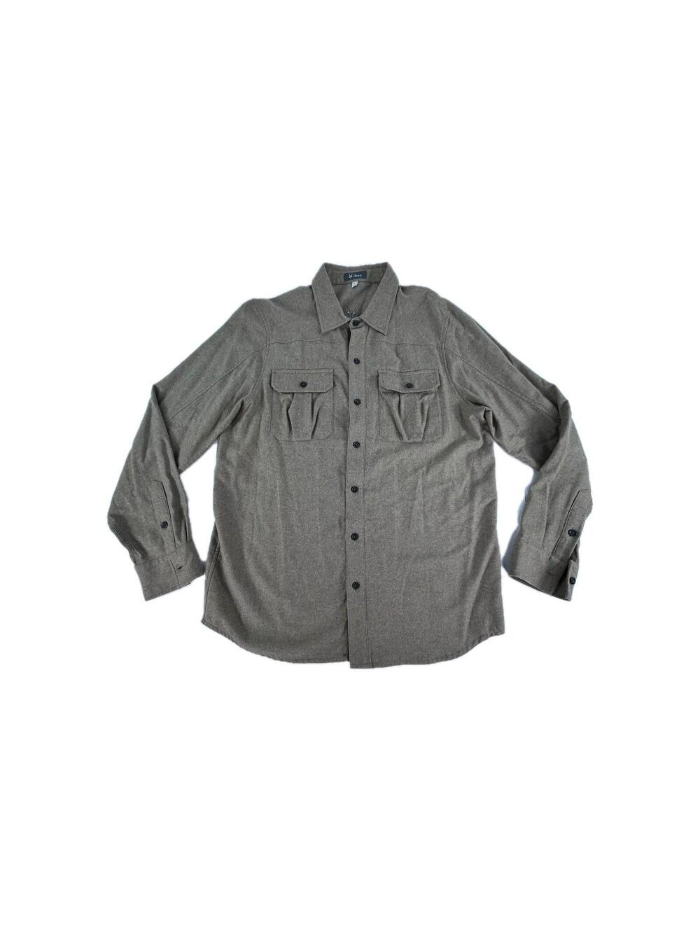 Ibex Button Up Shirt Size L Mens Brown Wool Blend Flannel Long Sleeve Outdoor